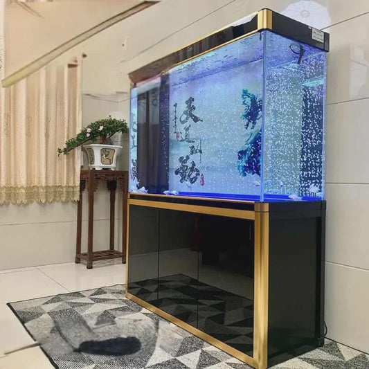 60–80 Gallon Ultra Clear Tempered Glass Aquarium Fish Tank Bundle – LED Light, Pump, Freshwater Filter, and Upright Stand