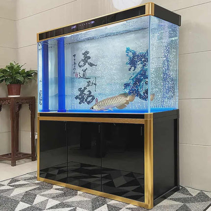 60–80 Gallon Ultra Clear Tempered Glass Aquarium Fish Tank Bundle – LED Light, Pump, Freshwater Filter, and Upright Stand