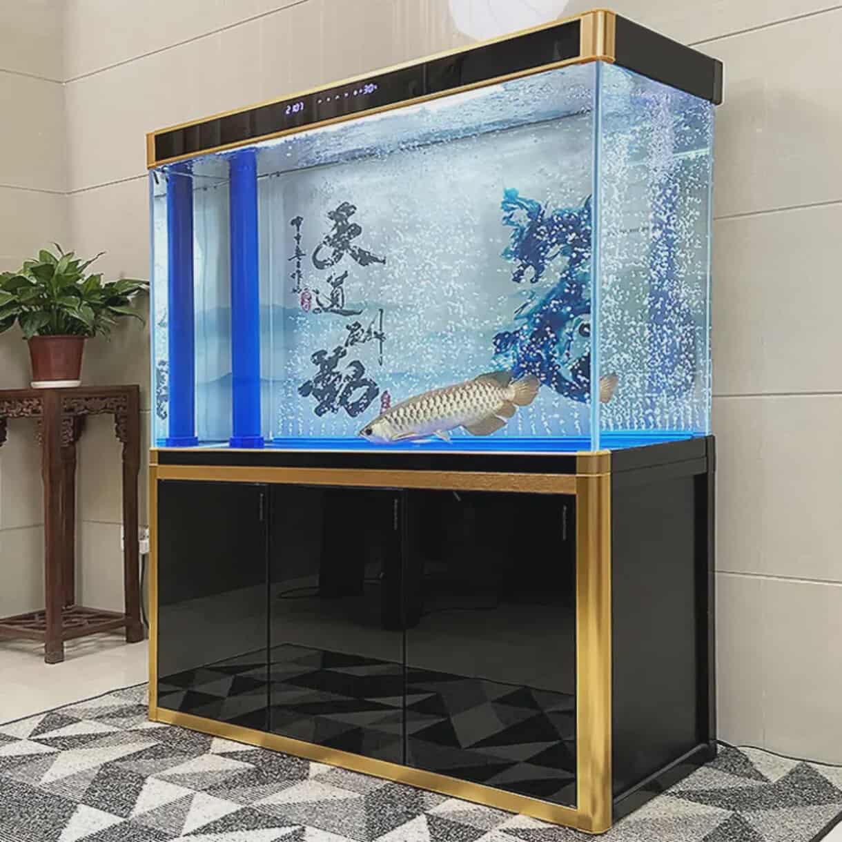 60–80 Gallon Ultra Clear Tempered Glass Aquarium Fish Tank Bundle – LED Light, Pump, Freshwater Filter, and Upright Stand