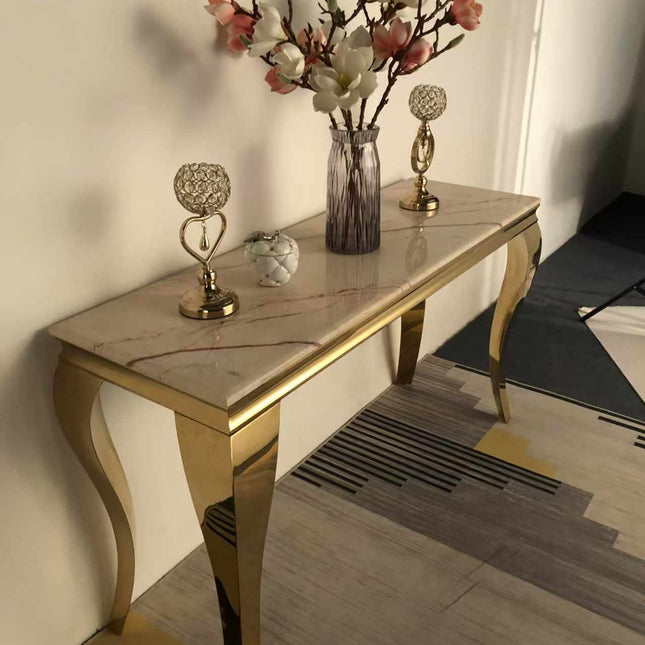 Rectangular Stainless Steel Table Perfect Blend of Modern Chic and Classic Luxury Ideal for Entryways Furniture