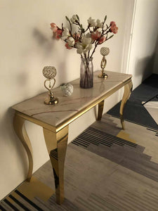 Rectangular Stainless Steel Table Perfect Blend of Modern Chic and Classic Luxury Ideal for Entryways Furniture