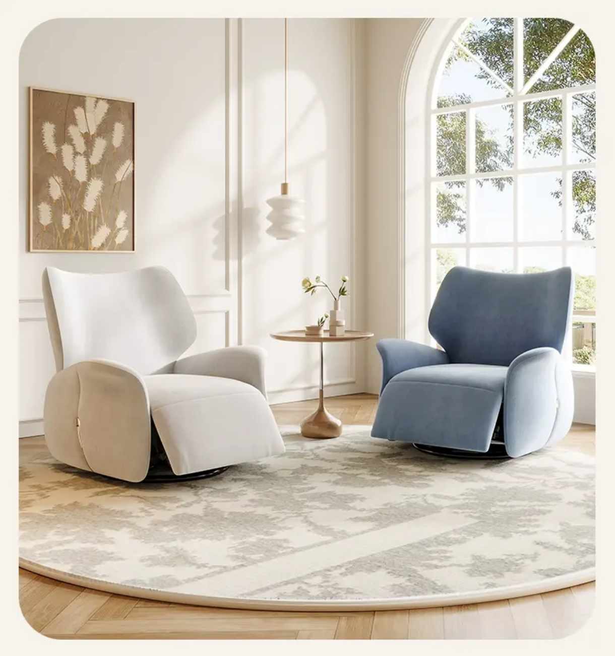 Modern Recliner Sofa Chair Set – Electric Fabric Sectional Sofa for Living Room