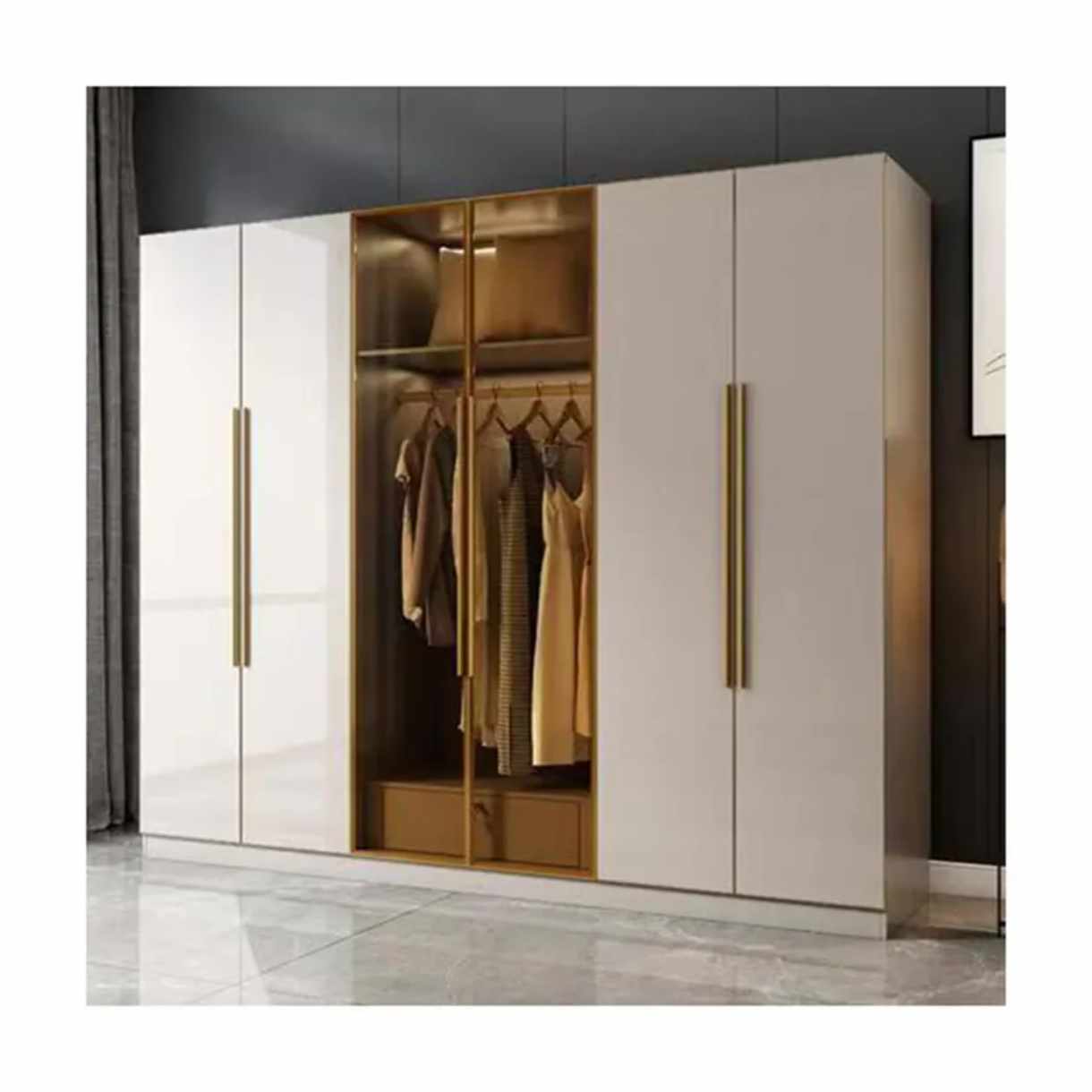 Cabinet Wardrobe Modern Style – Dust-Proof, Moisture-Proof Bedroom Closet with Personalized Storage Design
