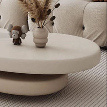 Загрузить изображение в средство просмотра галереи, White Top Beige Lower Geometric Shape Minimalist Wooden Center Coffee Table
