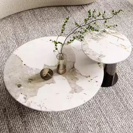 Modern Rock Slab Coffee Table Black Stainless Steel Base Center Table Living Room Furniture Tea Table