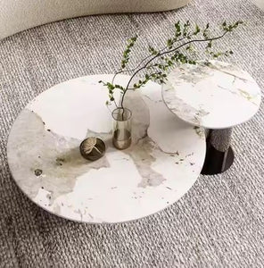 Modern Rock Slab Coffee Table Black Stainless Steel Base Center Table Living Room Furniture Tea Table