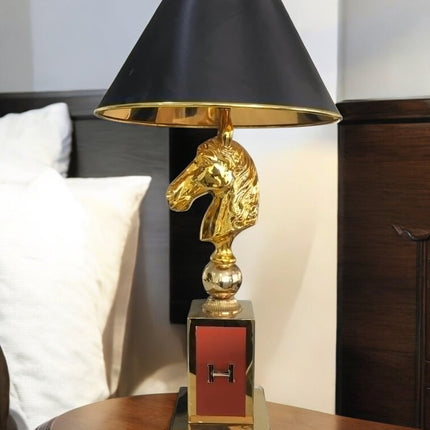 Luxury Modern Style Lamp Shade Hermes Inspired Black and Gold