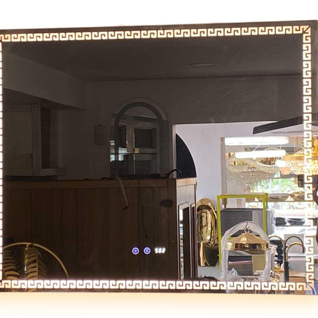 Tricolor LED Smart Square Versace Mirror with Anti-Fog
