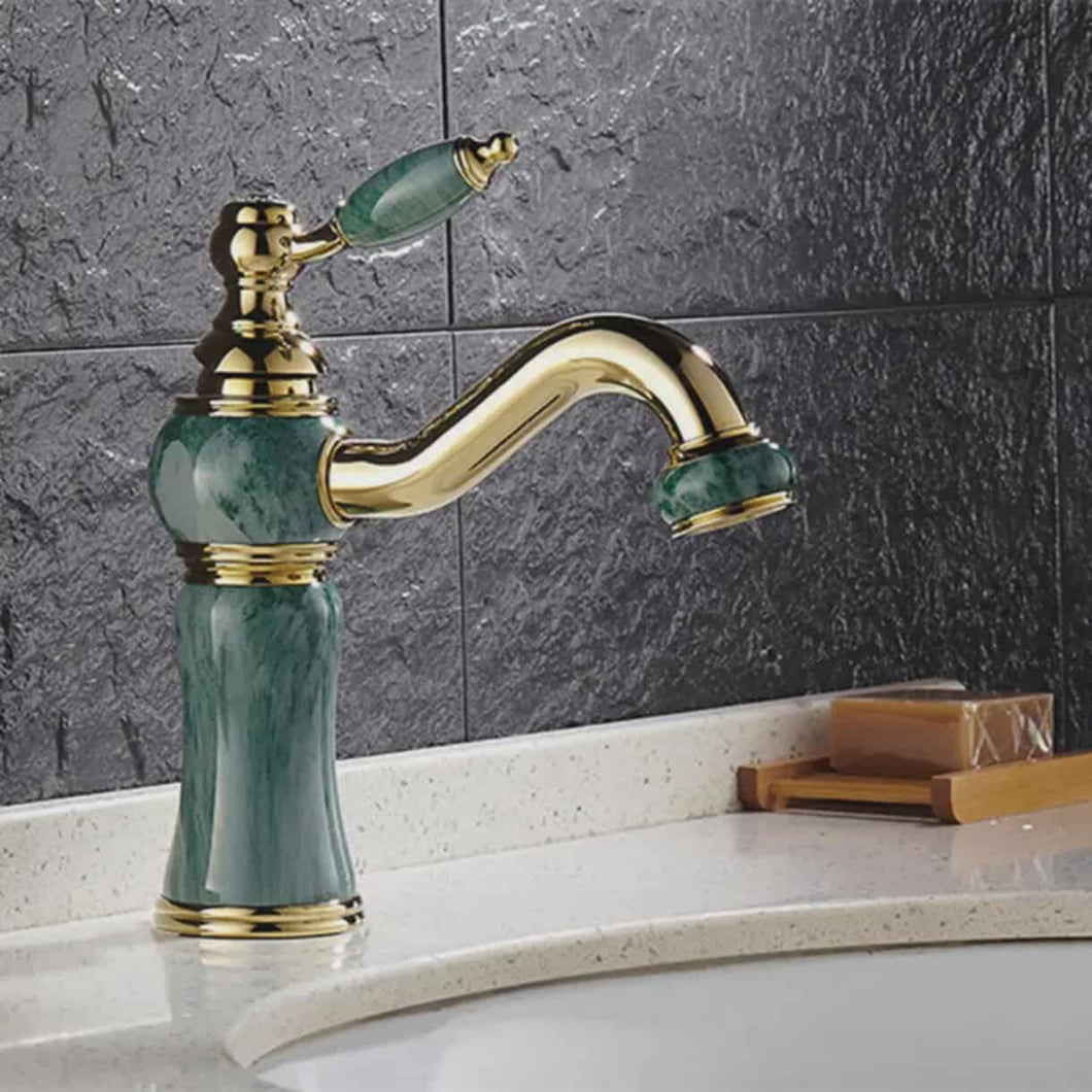 Elegant Modern Single-Hole Brass Mixer Faucet for Ceramic Lavatory Basin