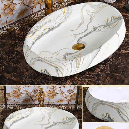 Modern Marble Style Oval Wash Basin