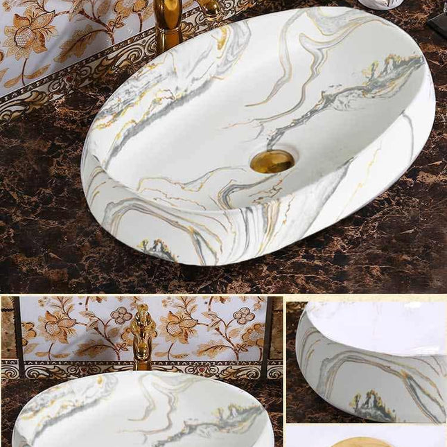 Modern Marble Style Oval Wash Basin