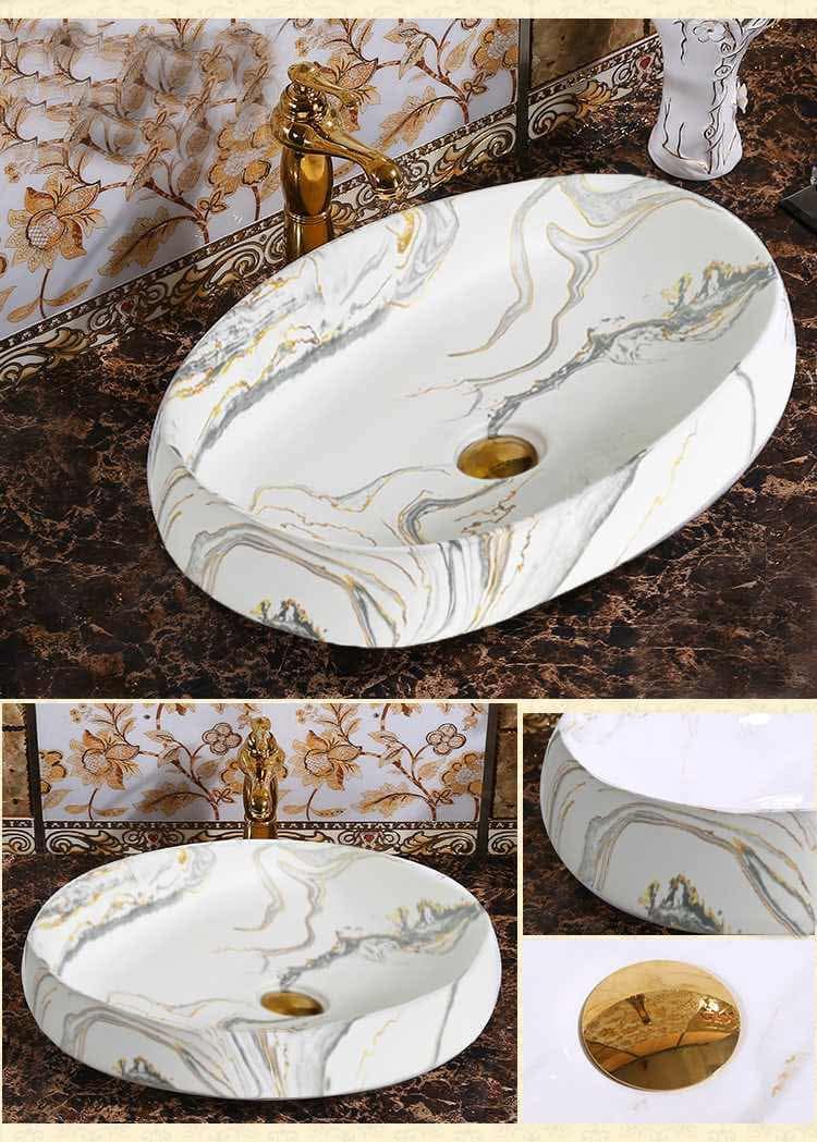 Modern Marble Style Oval Wash Basin