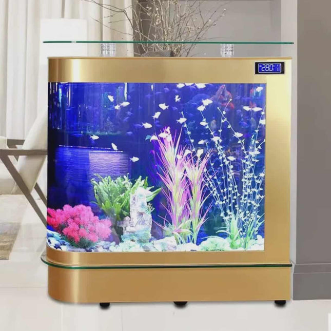 Security Aquarium Golden Bullet Clear Tempered Glass Fish Tank – Premium Small Aquarium and Accessory