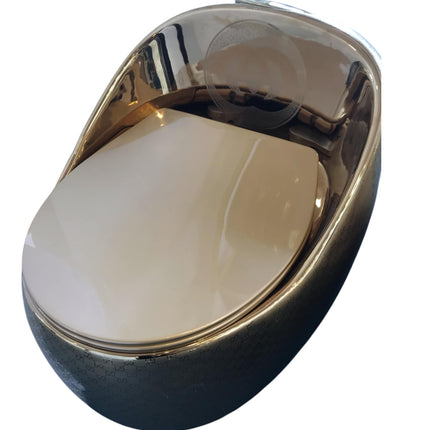 Gold Egg Toilet Bowl Gucci Inspired Luxury Modern Style Electroplated