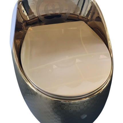 Gold Egg Toilet Bowl Gucci Inspired Luxury Modern Style Electroplated