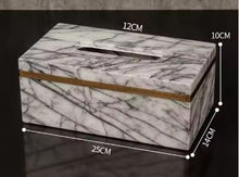 Load image into Gallery viewer, Natural White Marble Tissue Box Solid Surface Furniture Bathroom Vanities Accessories
