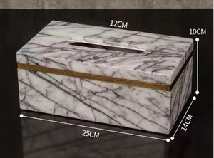 Natural White Marble Tissue Box Solid Surface Furniture Bathroom Vanities Accessories