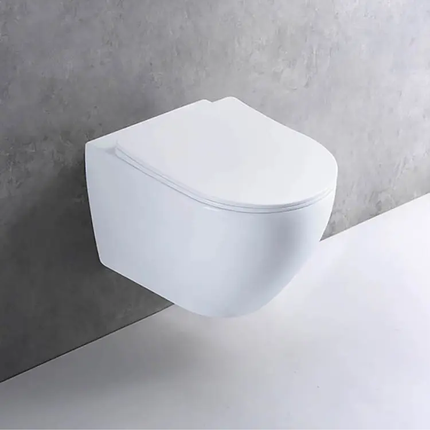 Rimless Ceramic Sanitary Ware One Piece White Wall Hung Wc Toilet For Bathroom