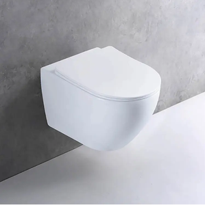 Rimless Ceramic Sanitary Ware One Piece White Wall Hung Wc Toilet For Bathroom