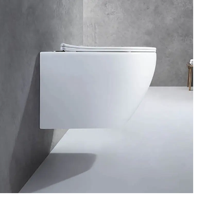 Rimless Ceramic Sanitary Ware One Piece White Wall Hung Wc Toilet For Bathroom