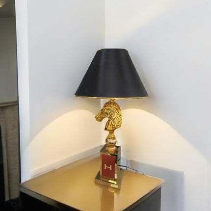 Luxury Modern Style Lamp Shade Hermes Inspired Black and Gold
