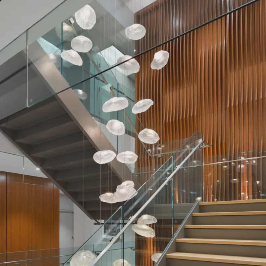 Glass Balls Ceiling Chandelier Stairs LED Bubble Pendant Lights