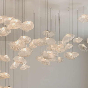 Glass Balls Ceiling Chandelier Stairs LED Bubble Pendant Lights