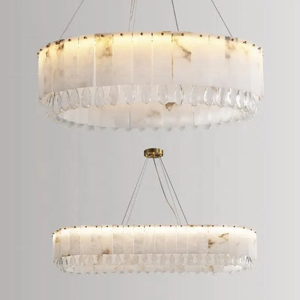 Lustre en marbre et laiton pour salon/salle à manger, suspension pour la maison