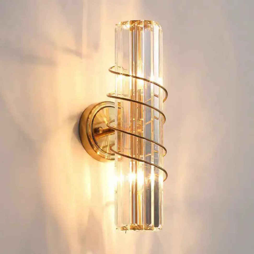 High-End Modern Crystal LED Wall Creative Iron for Luxury Living Room TV Background Bedside Warm White Copper Home Office