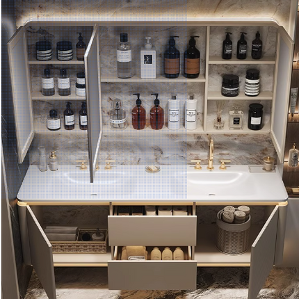 Modern bathroom vanity with open cabinet displaying toiletries and sink.

led mirror bathroom vanity
floating bathroom vanity cabinet
luxury european bathroom vanity
modern bathroom vanity set
wall mounted bathroom cabinet
led mirror vanity cabinet
apartment bathroom vanity
luxury bathroom furniture