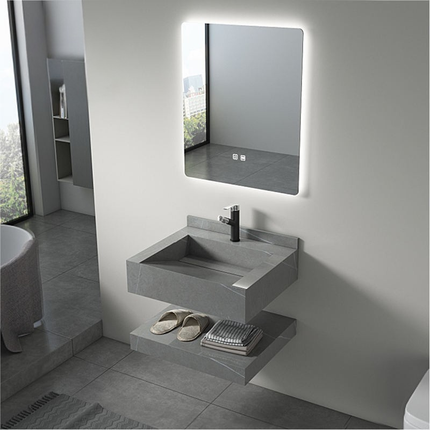 Modern bathroom with a concrete sink and illuminated mirror.

sintered stone wash basin
led wash basin sink
marble wash basin
modern integrated sink
hotel bathroom wash basin
double layer wash basin
luxury bathroom sink
custom stone wash basin
resort bathroom basin
modern marble sink