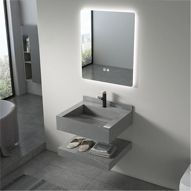 Modern bathroom with a concrete sink and illuminated mirror.

sintered stone wash basin
led wash basin sink
marble wash basin
modern integrated sink
hotel bathroom wash basin
double layer wash basin
luxury bathroom sink
custom stone wash basin
resort bathroom basin
modern marble sink