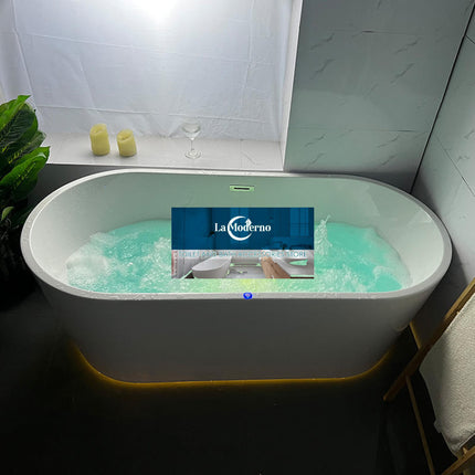 Light Luxury Modern Freestanding Acrylic Bathtub 60 Inch 135cm Soaking Tub with Drainer for Hotel Use - bathtub
