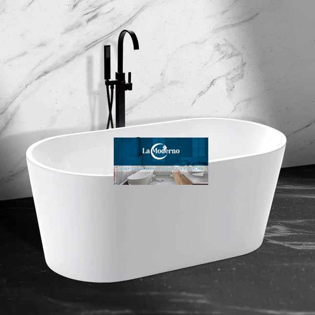 Light Luxury Modern Freestanding Acrylic Bathtub 60 Inch 135cm Soaking Tub with Drainer for Hotel Use - bathtub