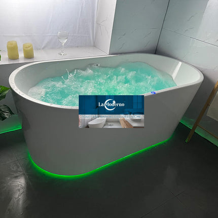 Light Luxury Modern Freestanding Acrylic Bathtub 60 Inch 135cm Soaking Tub with Drainer for Hotel Use - bathtub