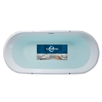 Light Luxury Modern Freestanding Acrylic Bathtub 60 Inch 135cm Soaking Tub with Drainer for Hotel Use - bathtub