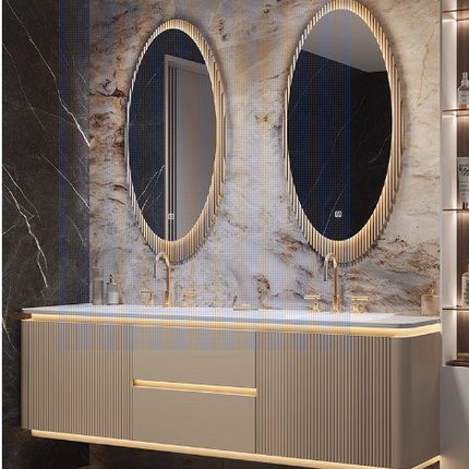 Bathroom vanity with double sink, mirrors, and marble wall.

led mirror bathroom vanity
floating bathroom vanity cabinet
luxury european bathroom vanity
modern bathroom vanity set
wall mounted bathroom cabinet
led mirror vanity cabinet
apartment bathroom vanity
luxury bathroom furniture