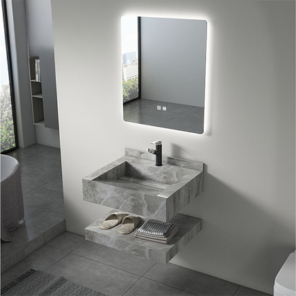 Modern bathroom with a stone sink and illuminated mirror.

sintered stone wash basin
led wash basin sink
marble wash basin
modern integrated sink
hotel bathroom wash basin
double layer wash basin
luxury bathroom sink
custom stone wash basin
resort bathroom basin
modern marble sink