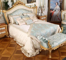 Load image into Gallery viewer, Luxury King size bed Classic Baroque Style Full Solid Wood Hand Made Bedroom Set
