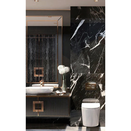 Modern bathroom with black marble wall, white sink, and toilet.

black oak bathroom vanity
luxury solid wood bathroom cabinet
led mirror bathroom vanity
modern bathroom vanity set
master bathroom vanity cabinet
luxury bathroom furniture
solid wood bathroom vanity
modern black bathroom cabinet