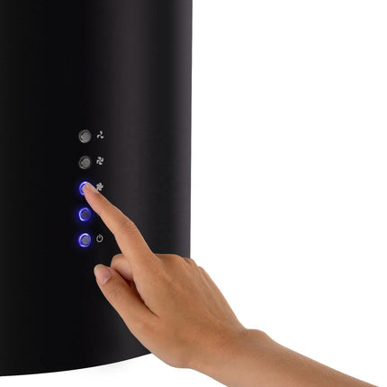 Hand pressing a button on a black appliance with illuminated buttons.

ceiling island range hood
round ceiling hood
smart kitchen hood
black ceiling range hood
island cooker hood
modern kitchen hood
big suction range hood
luxury kitchen exhaust hood