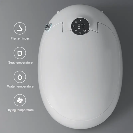 White electronic device with digital display on a gray background