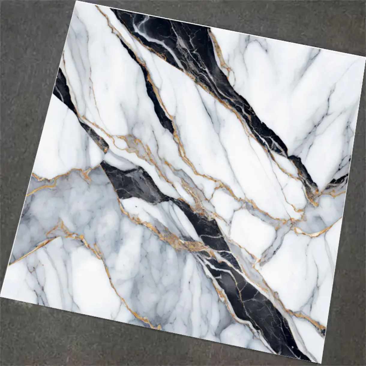 60x60cm electroplated porcelain tile with high-gloss marble design, modern luxury interior floor tile, non-slip and durable finish
