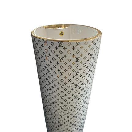 LV Gold Sockelwaschbecken Luxus-Edition, freistehend