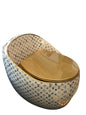 White and Gold LV Inspired Toilet Bowl Electroplated Ceramic Modern Style