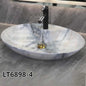 Modern Natural Marble Countertop Wash Basin – Modern Oval Stone Bathroom Sink