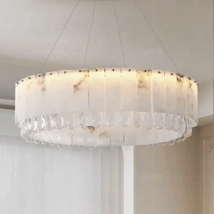Lustre en marbre et laiton pour salon/salle à manger, suspension pour la maison