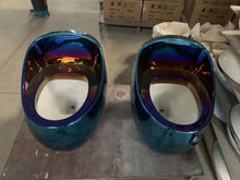 Charger l&#39;image dans la galerie, Metallic Blue Egg Shape Toilet Bowl Porcelain Electroplated Lavatory
