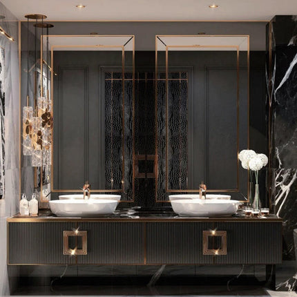 Modern bathroom vanity with dual sinks and large mirrors.

black oak bathroom vanity
luxury solid wood bathroom cabinet
led mirror bathroom vanity
modern bathroom vanity set
master bathroom vanity cabinet
luxury bathroom furniture
solid wood bathroom vanity
modern black bathroom cabinet