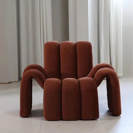 Brown abstract chair against a neutral background

nordic velvet lounge chair
modern single sofa chair
velvet armchair for living room
cafe lounge chair
modern armchair sofa
velvet relaxing chair
scandinavian style armchair
hotel lounge chair
modern velvet accent chair